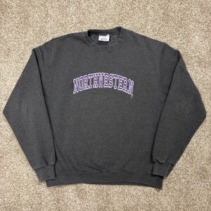 Champion Eco Northwestern University Wildcats Crewneck Sweatshirt Gray Medium